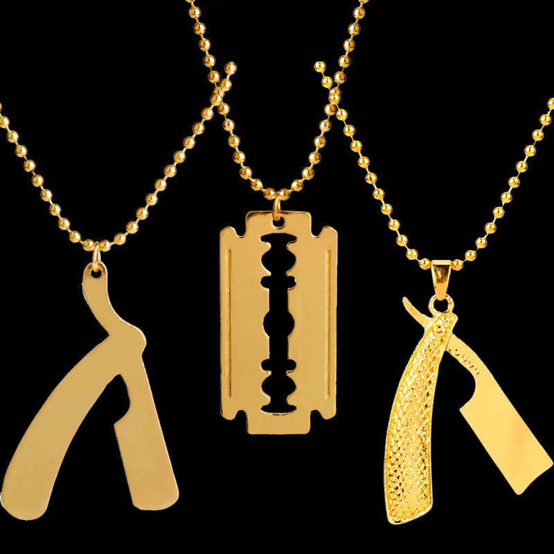 Barber Blade Pendant Razor Necklace