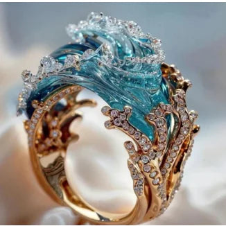 Ocean Oath Jewelry Set with Blue Resin Pendant (One Item)