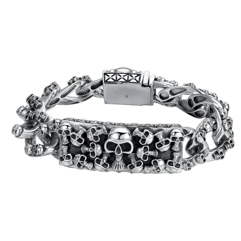 S925 Sterling Silver Men's Personalized Hip Hop Bracelet