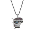 Mr. Bird Colorful Zircon Necklace, Cartoon Hip-Hop Style