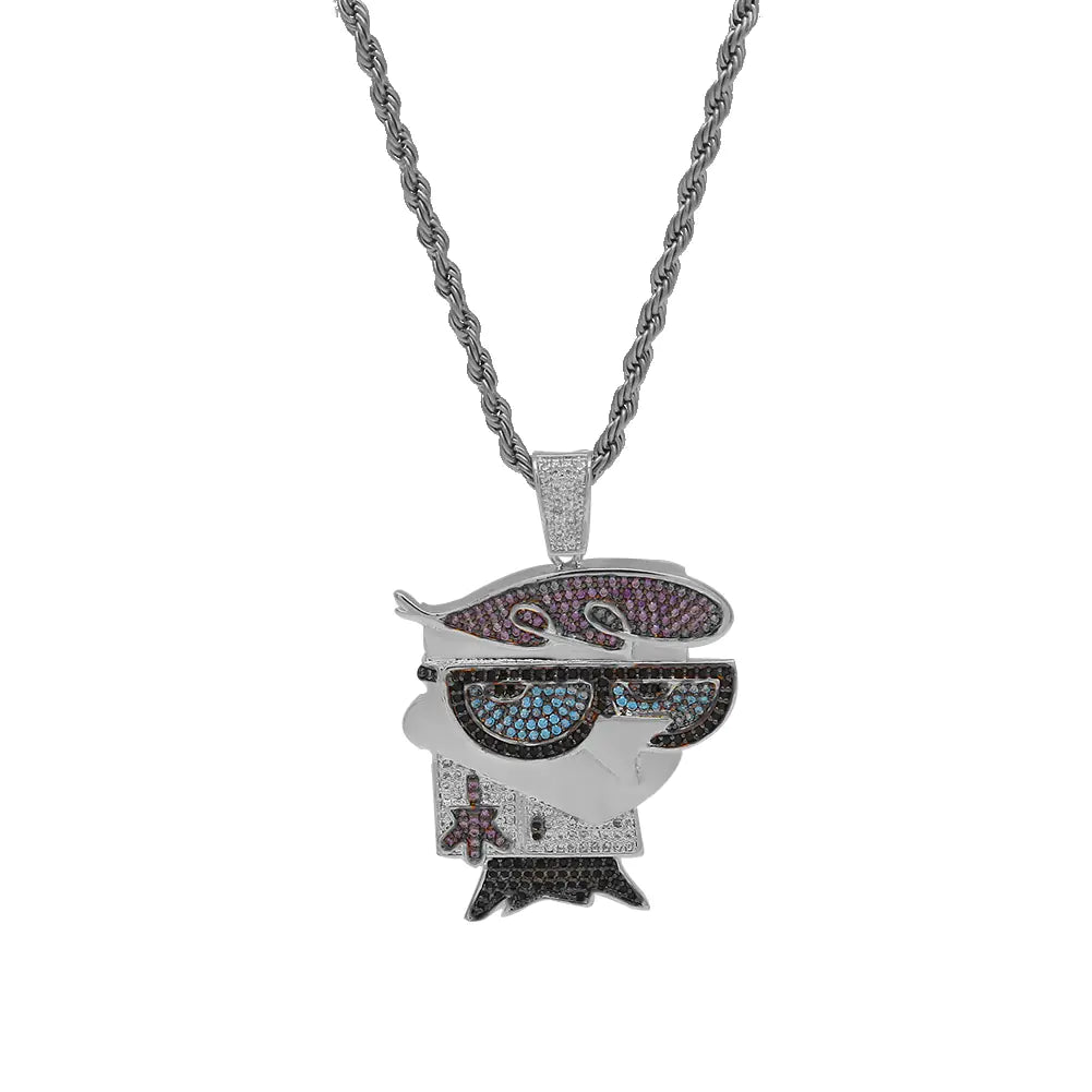 Mr. Bird Colorful Zircon Necklace, Cartoon Hip-Hop Style