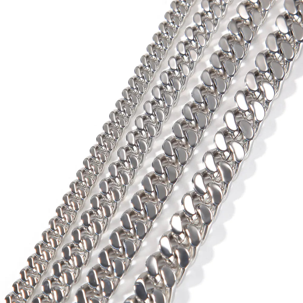 Flat Curb Cuban Link / Miami Chain Necklace