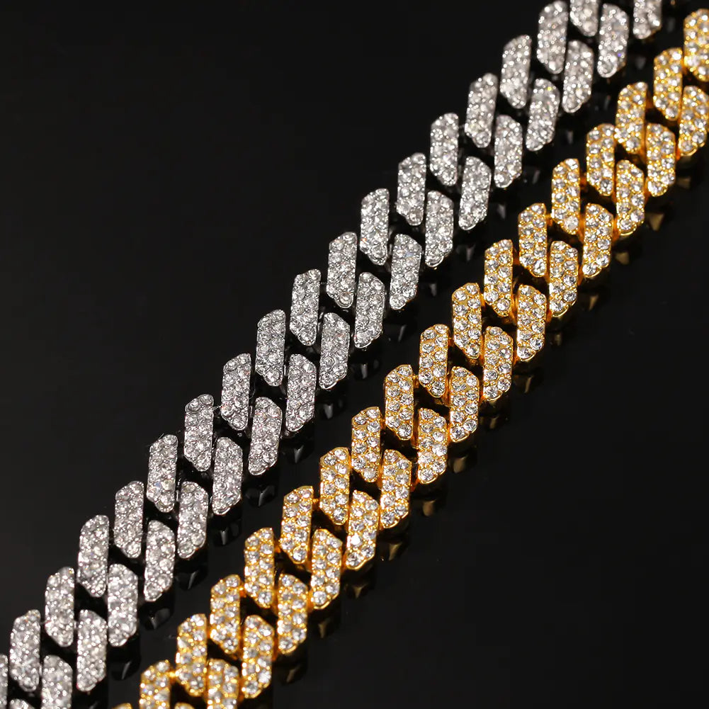 9mm Single Row Zircon Cuban Chain Hip Hop Necklace