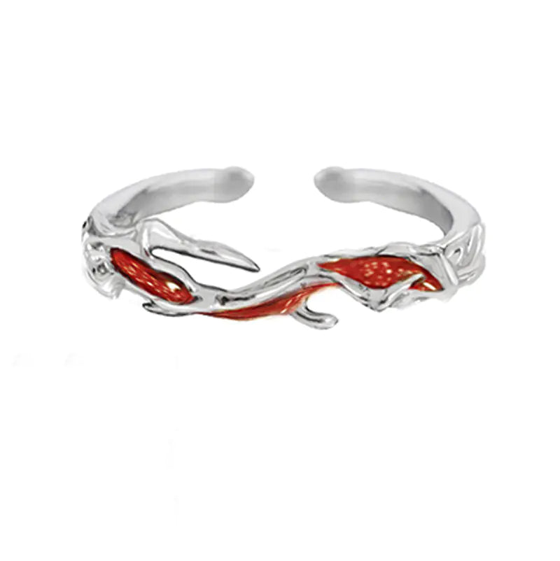 Irregular Texture Enamel Ring with Hip Hop Design