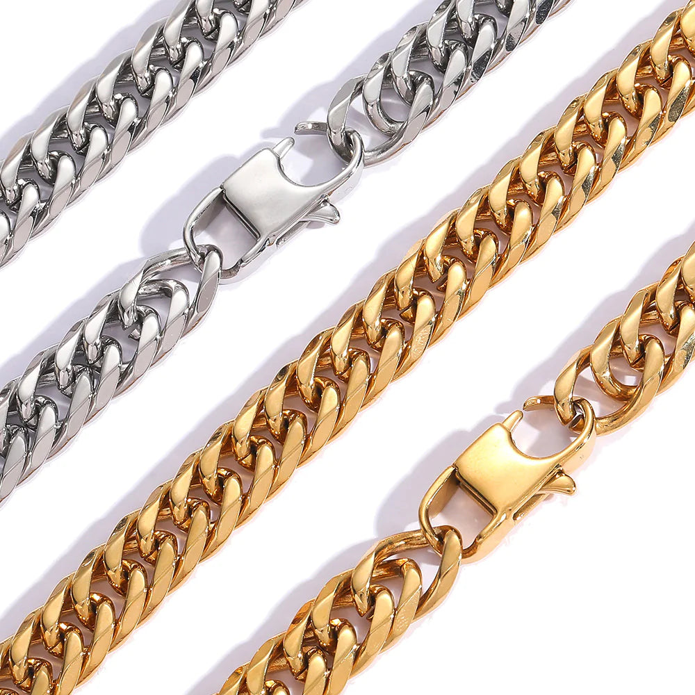 Stainless Steel Cuban Link Chain Hip Hop Necklace