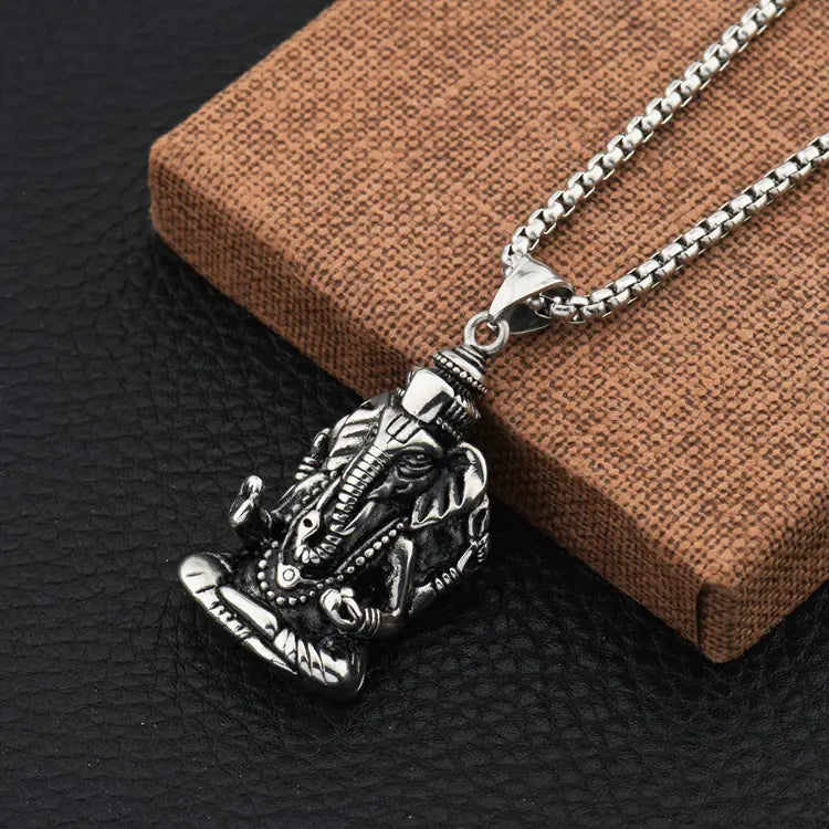 Elephant Necklace in Titanium Steel