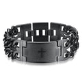 Men's Cross Double Row Cuban Bracelet