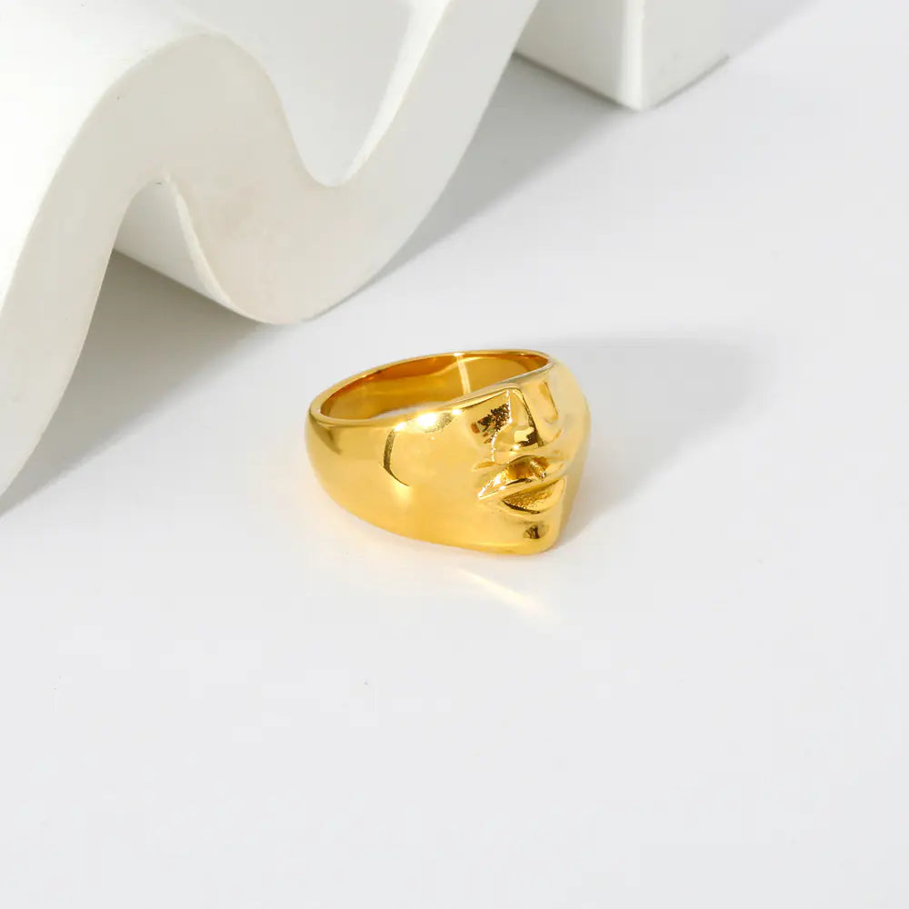 18K Gold Plated Stainless Steel Hip Hop Punk Ring