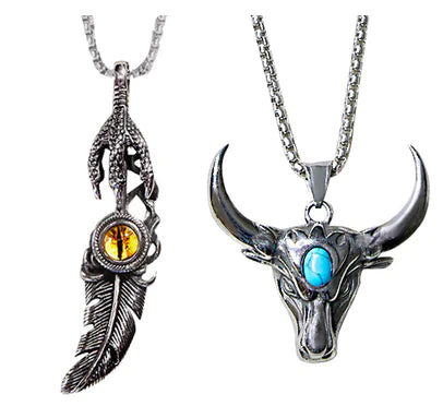 Vintage Style Feather Pendant Necklace