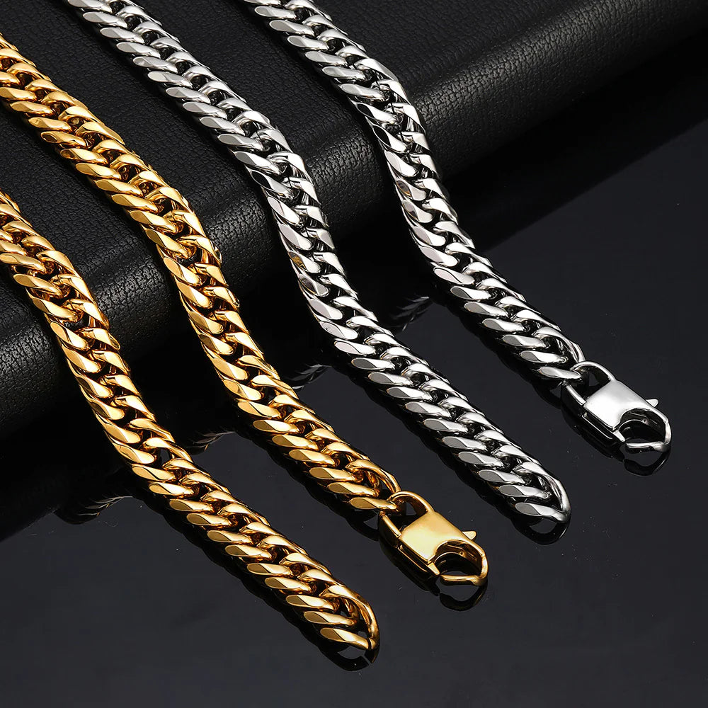 Stainless Steel Cuban Link Chain Hip Hop Necklace