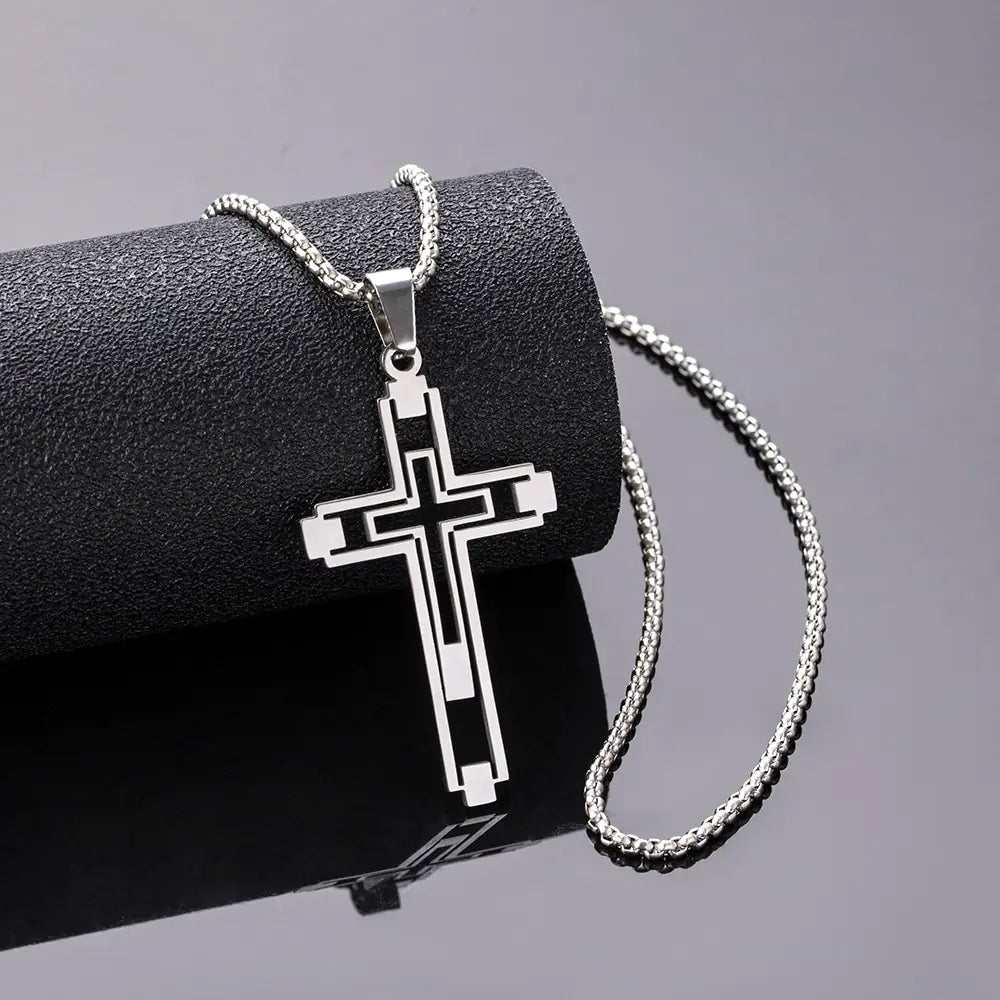 New Hip-Hop Style Cross Pendant Necklace in Stainless Steel