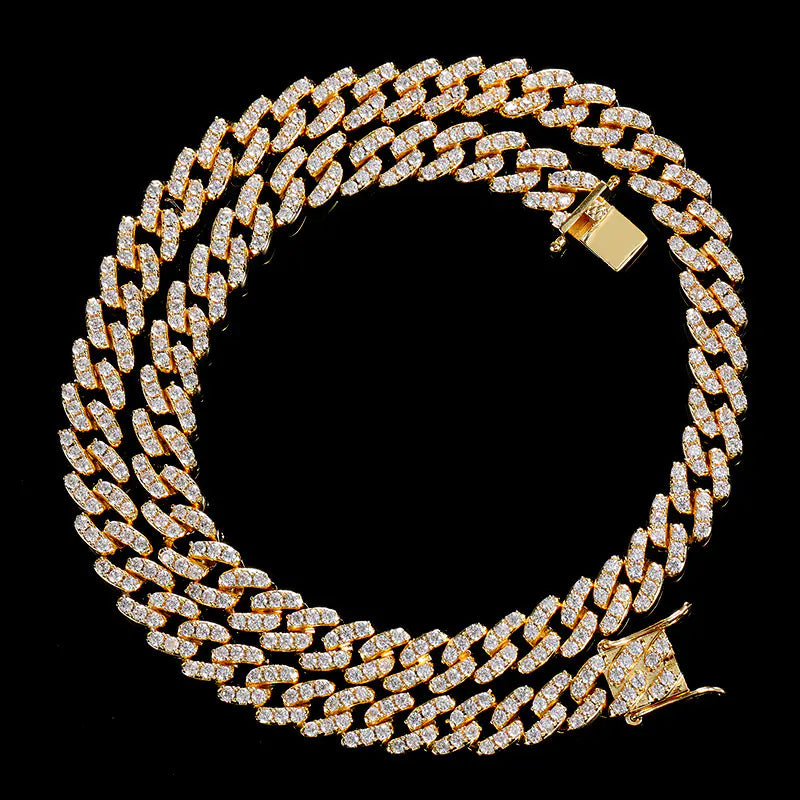 9mm Single Row Zircon Cuban Chain Hip Hop Necklace