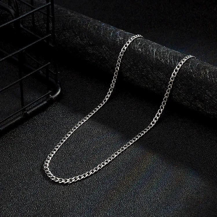 Titanium Steel Cuban Link Chain Necklace – Bold & Durable European Hip-Hop Style