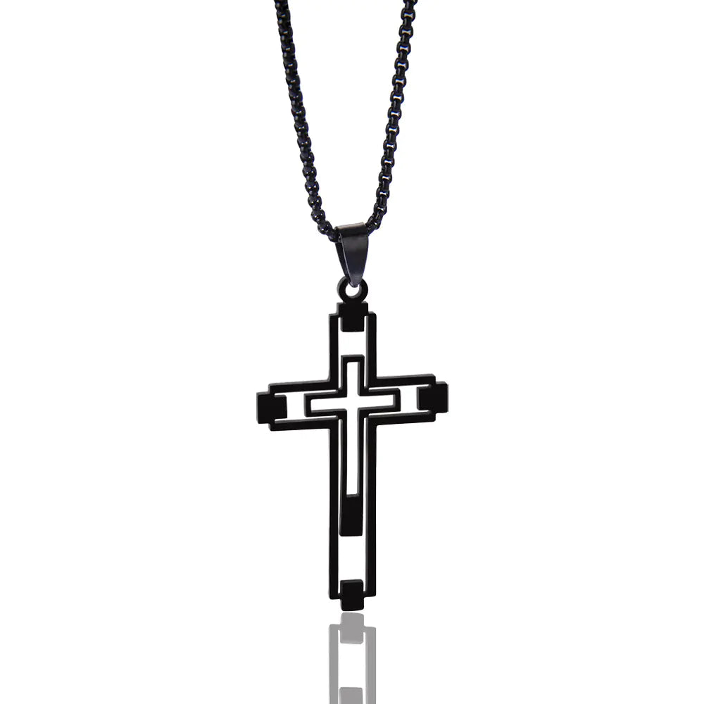 New Hip-Hop Style Cross Pendant Necklace in Stainless Steel