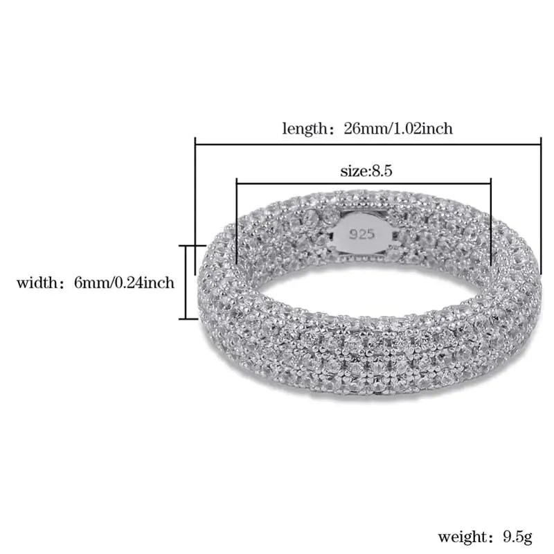 925 Silver CZ Diamond Micro-Paved Ring