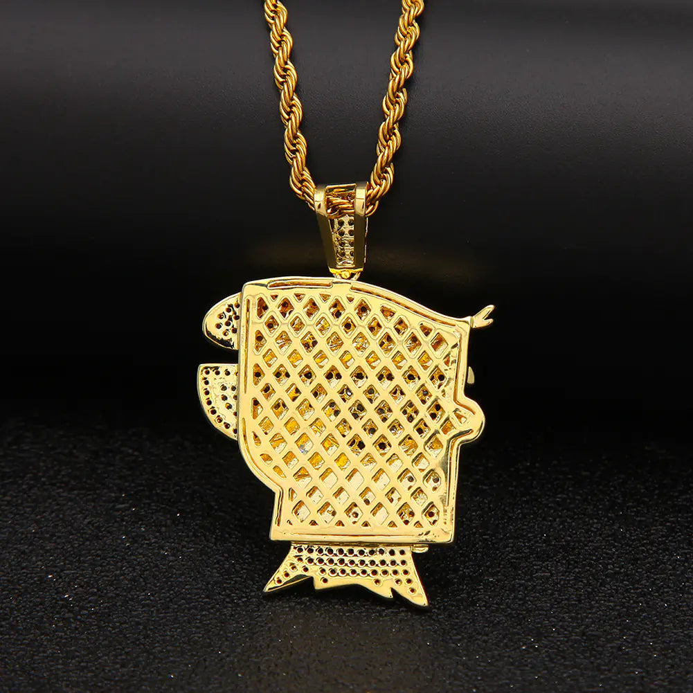 Mr. Bird Colorful Zircon Necklace, Cartoon Hip-Hop Style
