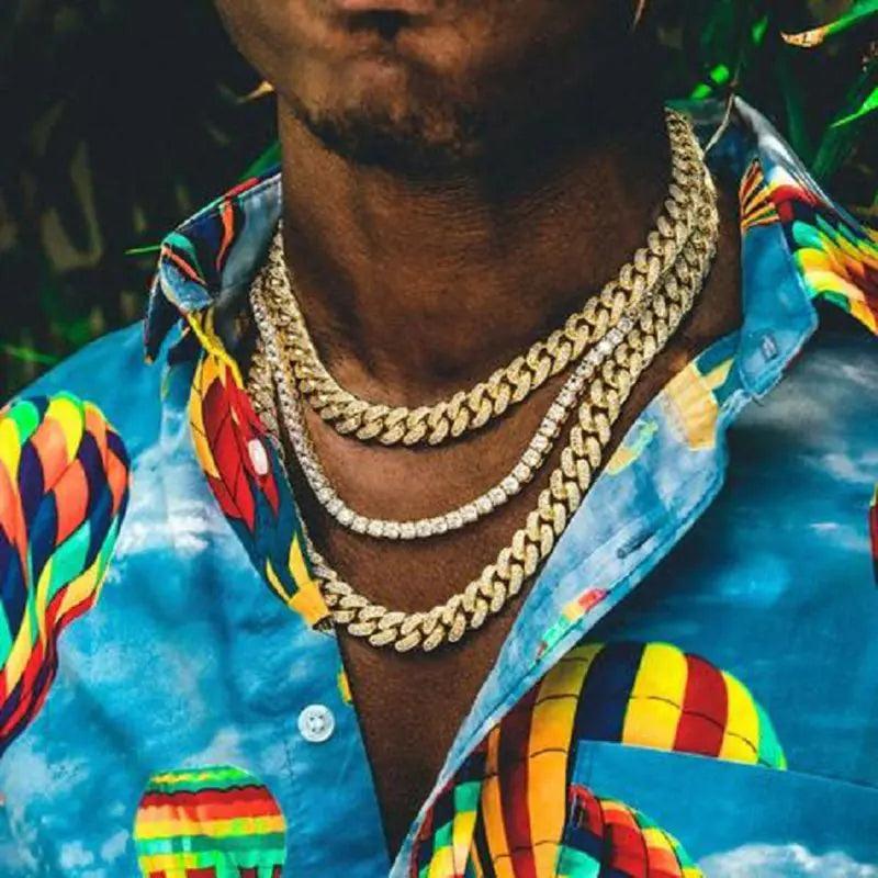 Men's Hip Hop Blinged-Out Cuban Link Necklace