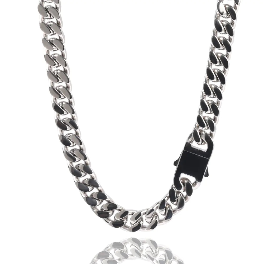 Flat Curb Cuban Link / Miami Chain Necklace