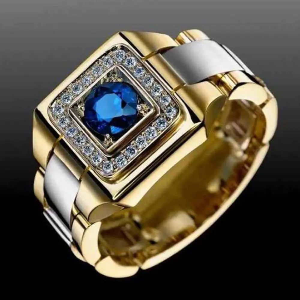 Sapphire Inlaid Ring for Men - Engagement Jewelry
