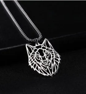 Wolf Necklace, Choker, Stainless Steel Jewelry