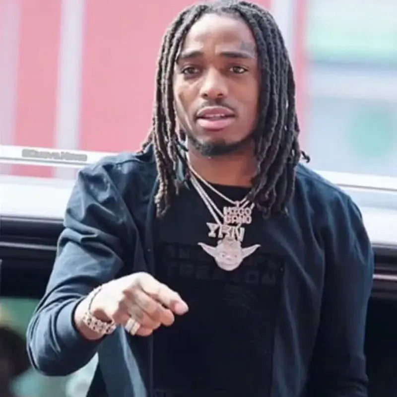 Hip Hop Yoda Master Pendant Necklace with Zirconia