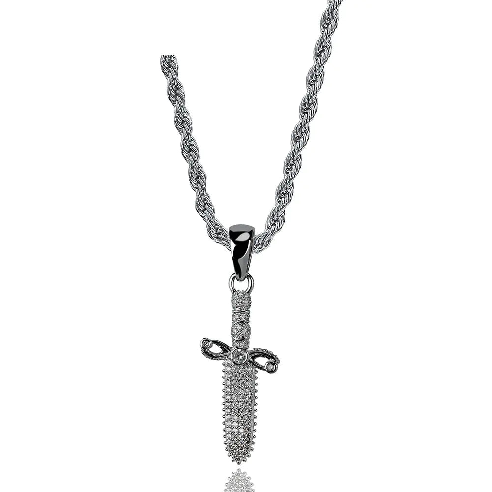 21SAVAGE Style Hip Hop Necklace with Dagger Pendant