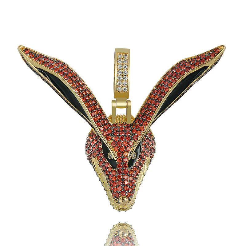 Naruto Nine-Tails Fox Gem Pendant Hip-Hop Necklace