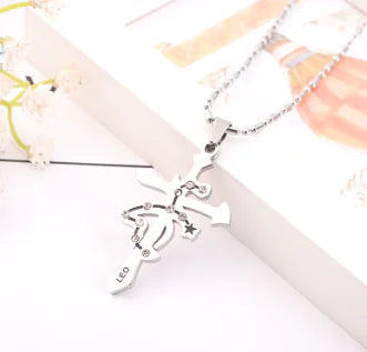 Zodiac Sign Titanium Steel Necklace with Hip-Hop Pendant