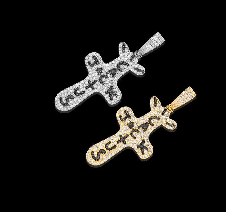 Cactus Jack Zircon Pendant Cross Necklace