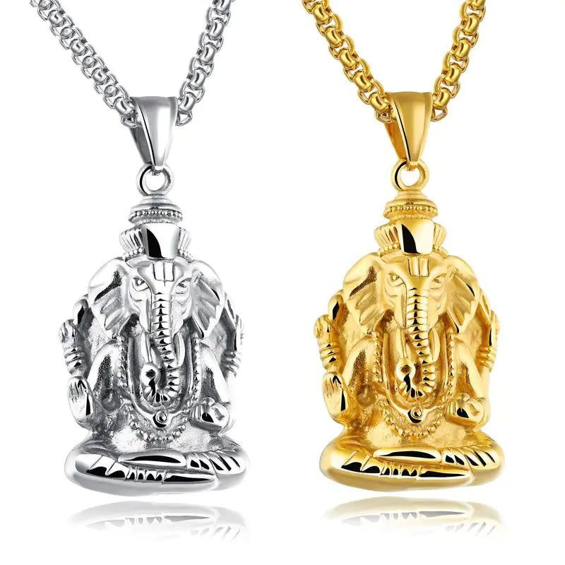 Elephant Necklace in Titanium Steel