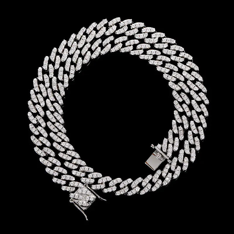 9mm Single Row Zircon Cuban Chain Hip Hop Necklace