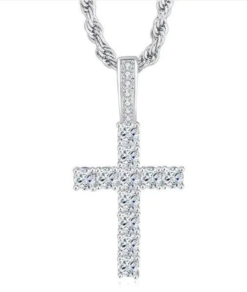 Iced Ankh Cross Necklace