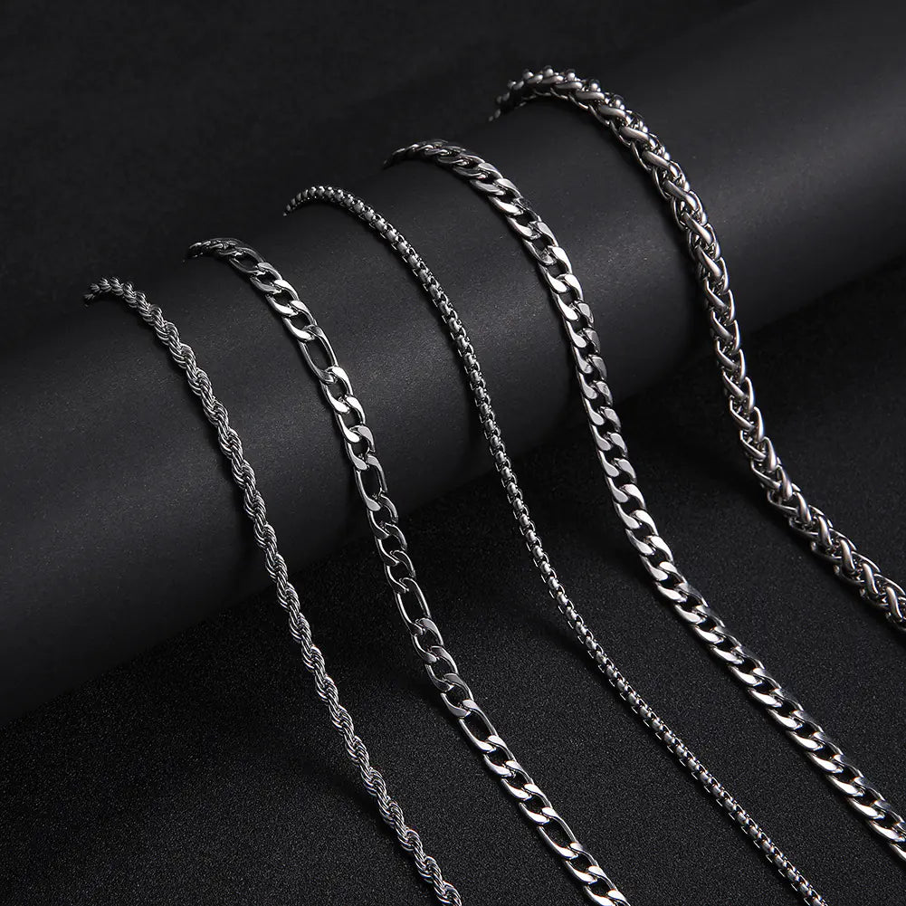 Titanium Steel Cuban / Rope / Assorted Chain Necklaces