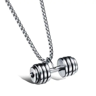 Dumbbell Pendant, Titanium Necklace